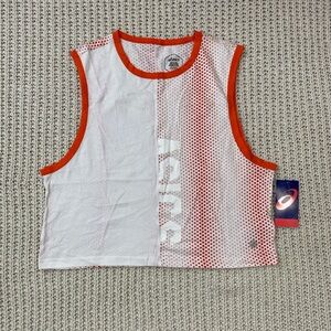 Asics Orange and White Sleeveless Top